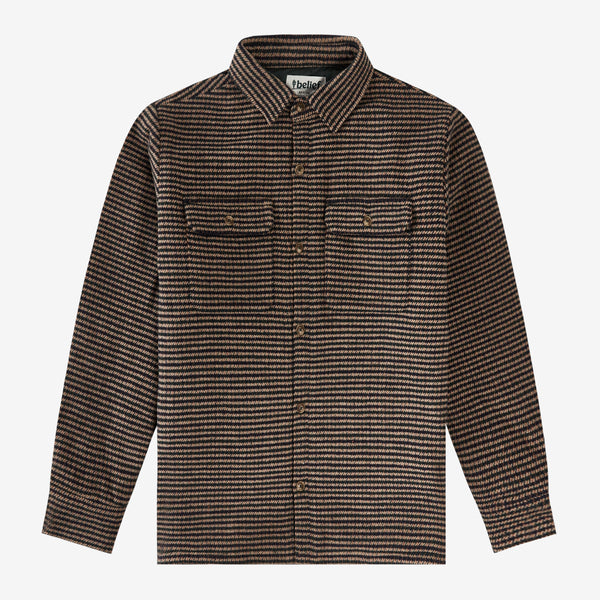 Quilted Flannel Overshirt - Tan – Belief NYC