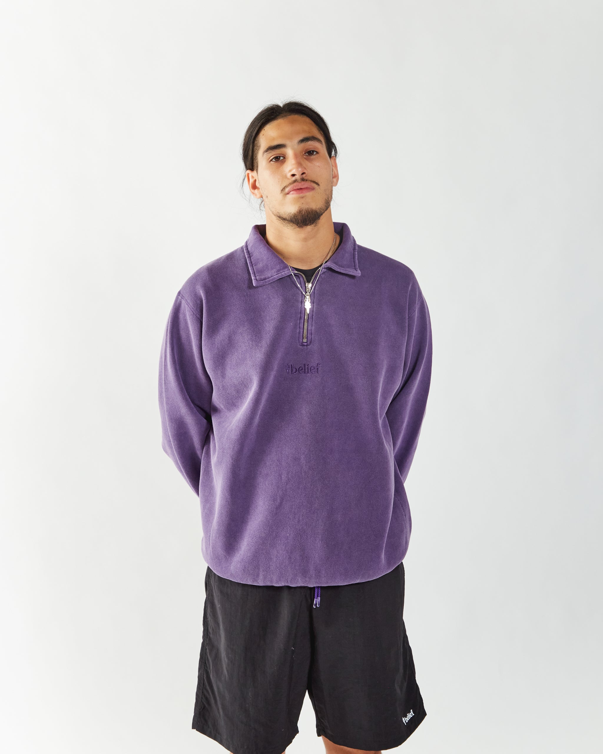 Logo 1/4 Zip Fleece - Eggplant