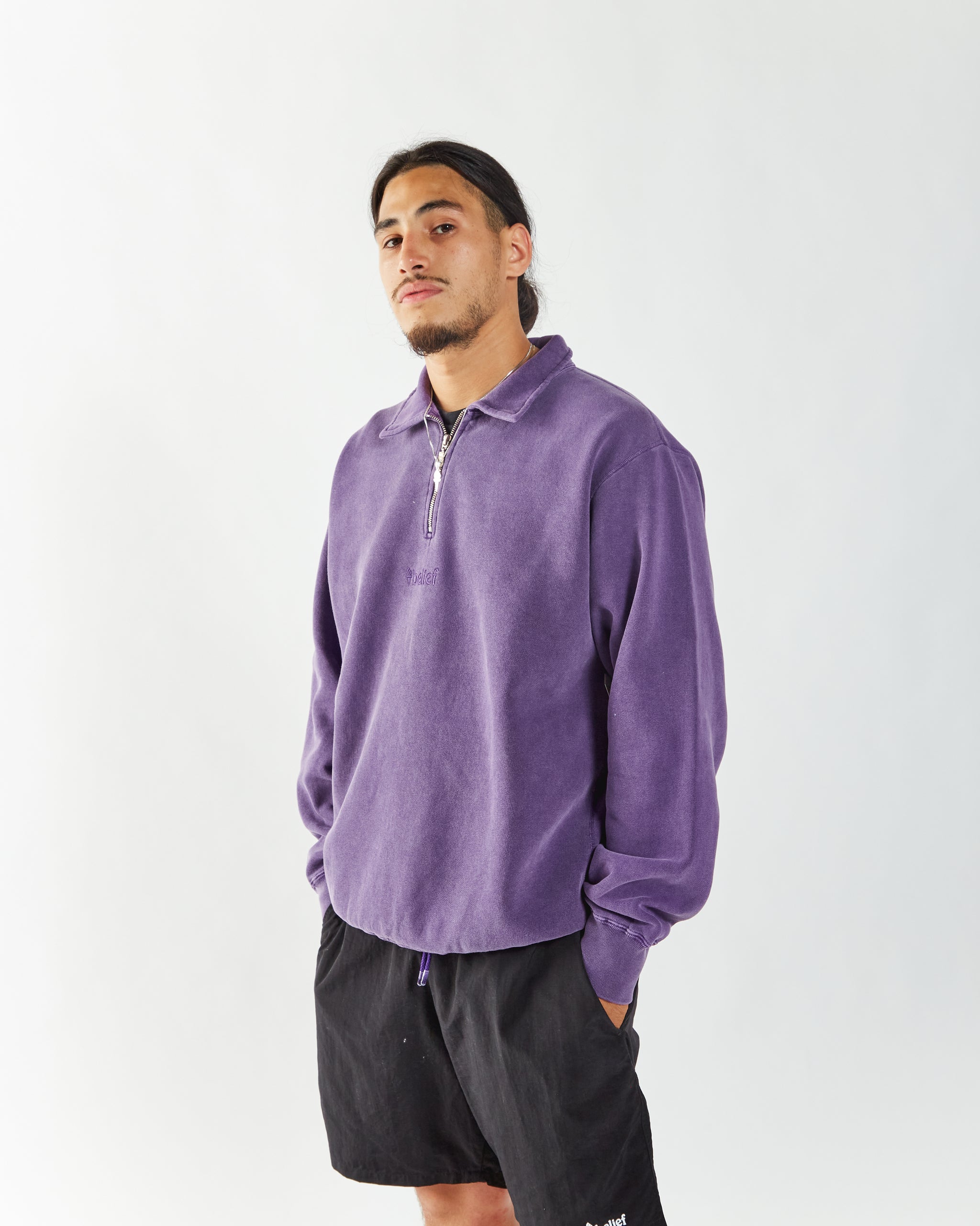 Logo 1/4 Zip Fleece - Eggplant