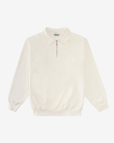 Logo 1/4 Zip Fleece - Ivory