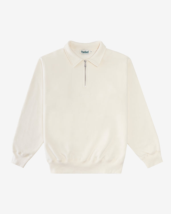 Logo 1/4 Zip Fleece - Ivory