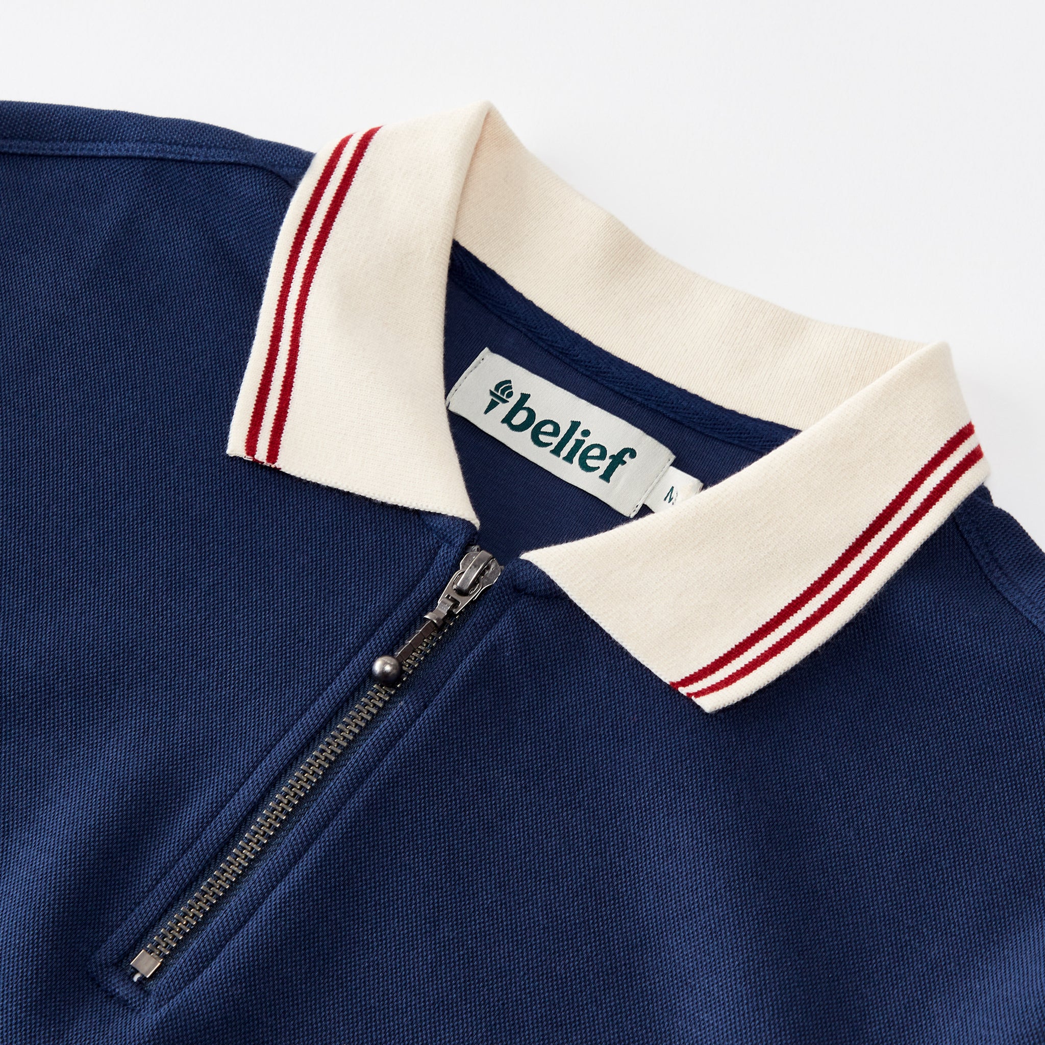 Pique 1/4 Zip Polo - Navy – Belief NYC