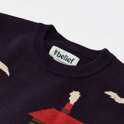 Scenic Knit Sweater - Navy
