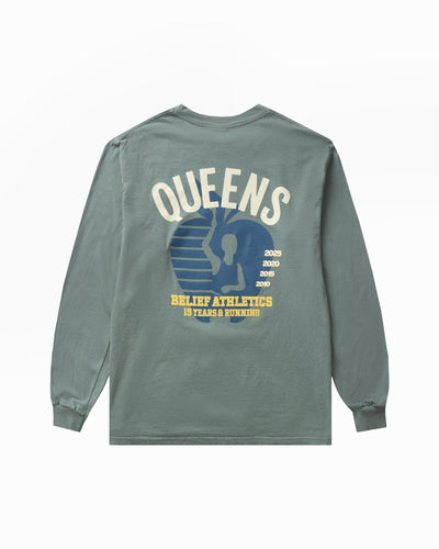 Queens LS Tee - Atlantic Green
