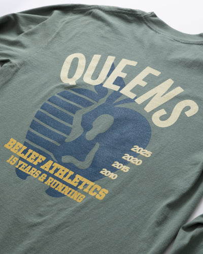 Queens LS Tee - Atlantic Green