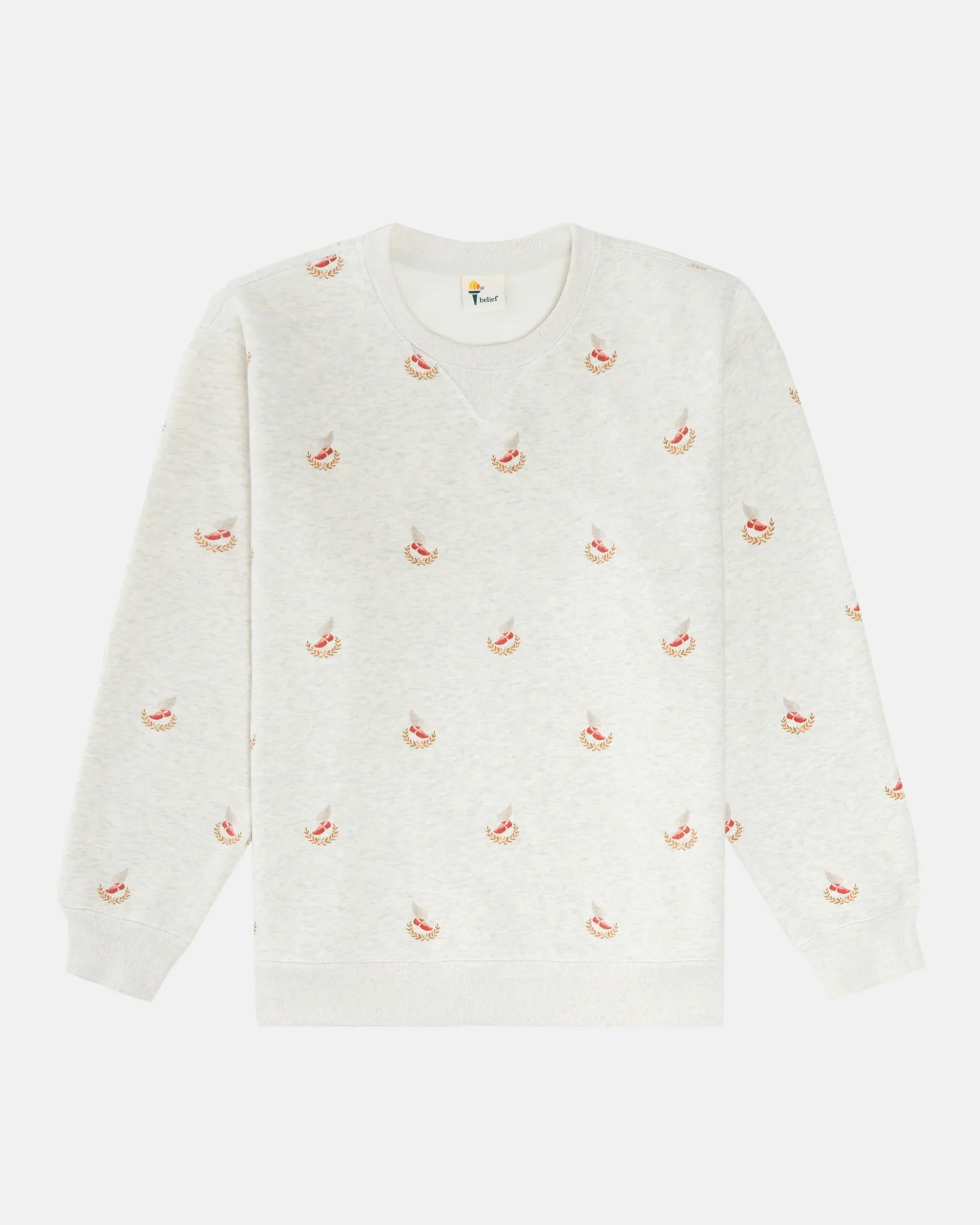 Winged Foot Crewneck - Oatmeal Heather