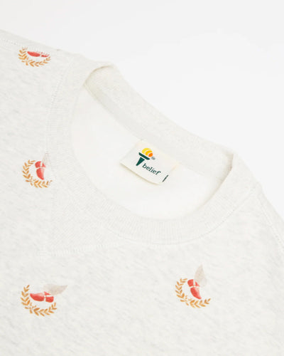 Winged Foot Crewneck - Oatmeal Heather