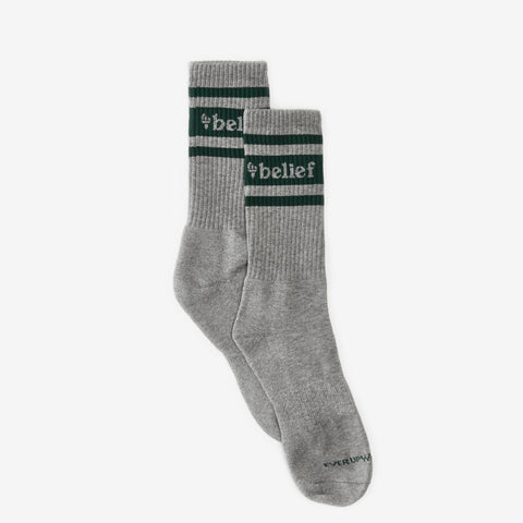 Logo Stripe Sock - Heather Grey