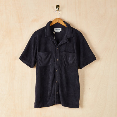 Terry Cloth Cabana Shirt - Black