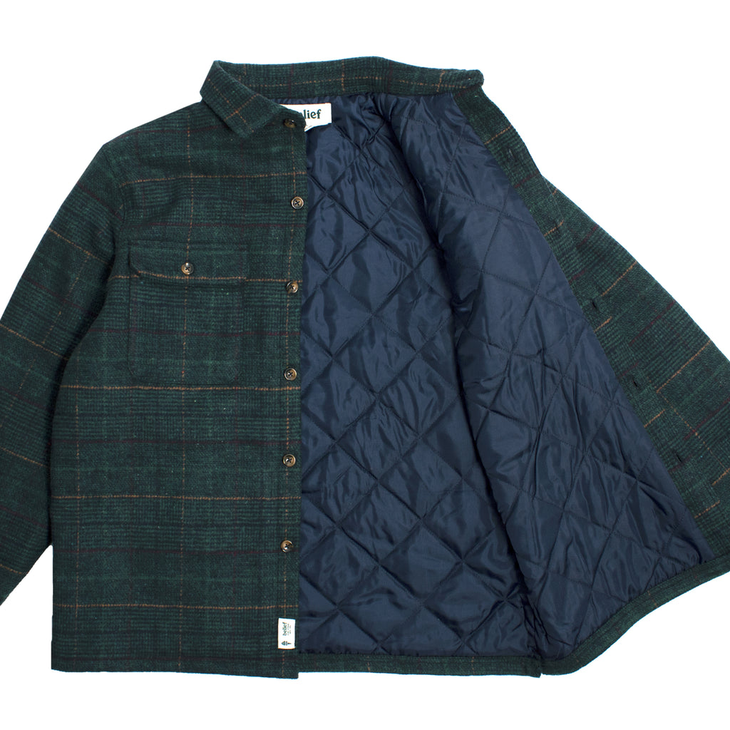 Quilted Flannel Overshirt - Hunter